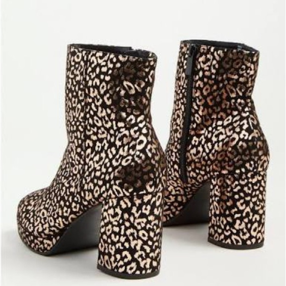 Torrid Platform Bootie - Black Metallic Leopard